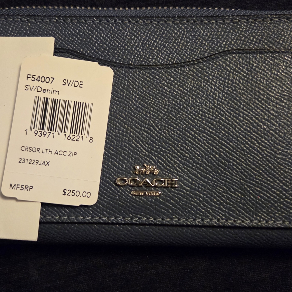 Coach Blue Leather Wallet